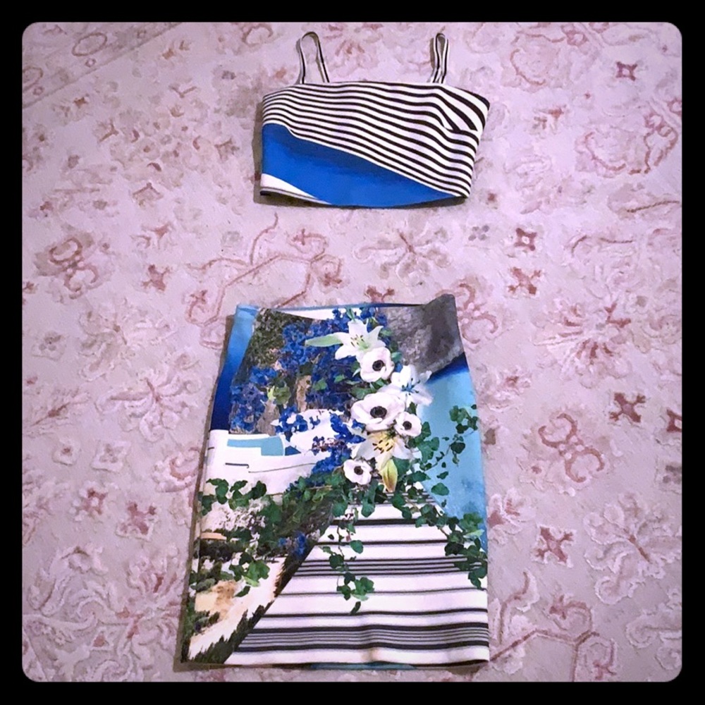 Matching set ( crop top and midi skirt )